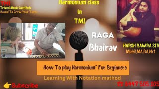 Raga Bhairav Learning On HarmoniumHarmonium classharshbawrasirteam [upl. by Raimund]