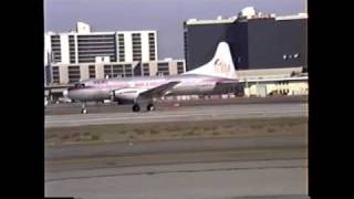 Convair CV640 Departure From LAX [upl. by Yenor185]