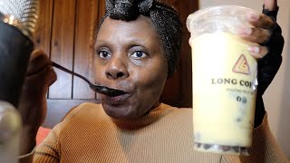 Slurping Passion Fruit Frozen 🧋Bubba Tea ASMR Eating Sounds [upl. by Petracca]