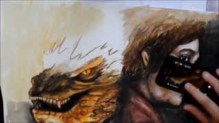 Bilbo e Smaug Speed Drawing con la narrazione di AudioRacconti [upl. by Goodkin430]