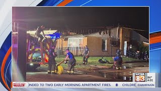 Several residents displaced after overnight Champaign apartment fire [upl. by Idolah251]