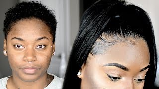 Short Hair Transformation 4  SUPER EASY Back to School Hairstyle on twa  Weave Ponytail [upl. by Anaitsirk197]