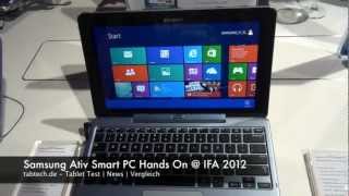 Samsung Ativ Smart PC Hands On  english  IFA 2012 [upl. by Anahsek163]