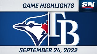 MLB Highlights  Blue Jays vs Rays  September 24 2022 [upl. by Nodarb]