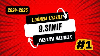 9SINIF 1DÖNEM 1ORTAK YAZILI SORULARI  9SINIF MATEMATİK  ORİJİNAL YAYINLARI [upl. by Lednew133]