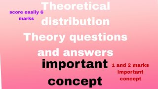 Theoretical distribution theory questions and answers2nd puc statistics 2023statistics by savita [upl. by Nauq]