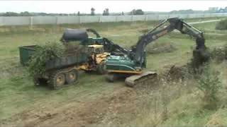 Excavator loads seldom half track dumper at Blerickthe NL [upl. by Htebsil26]