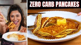 KETO ZERO CARB PANCAKES 2 ingredient Low Carb Pancake Recipe [upl. by Iliam]