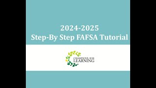 20242025 StepByStep FAFSA Tutorial [upl. by Yelra387]