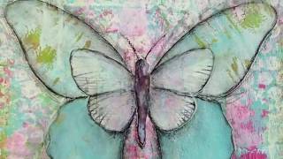 Mixed media tutorial Create this butterfly mixed media with me [upl. by Orman]