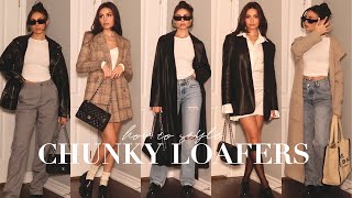 HOW TO STYLE CHUNKY LOAFERS  10 OUTFIT IDEAS FOR FALL [upl. by Naujit]