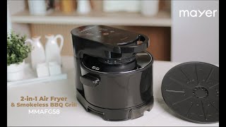 Mayer 2in1 Air Fryer amp Smokeless BBQ Grill MMAFG58 [upl. by Marten787]