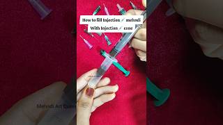 How to make Injection💉Syringe Mehndi Cone injection heena cone mehndi injectionmehndi [upl. by Harbard]