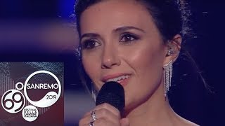 Sanremo 2019  Lemozione di Baglioni e Serena Rossi nel ricordo di Mia Martini [upl. by Amocat737]