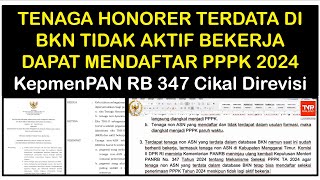 TENAGA HONORER TENAGA NON ASN TERDATA DI BKN TIDAK AKTIF BEKERJA DAPAT IKUT PENDAFTARAN PPPK 2024 [upl. by Cleodell551]