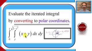 Calculate the iterated integral by converting it to polar coordinates [upl. by Yelbmik]