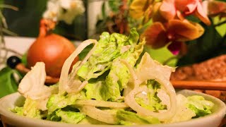 Onion Frisée Salad with Garlic Cashew Dressing  Take 3 [upl. by Htebasyle467]