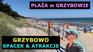 Grzybowo Plaża i Grzybowo 2024 Spacer po mieście ul Nadmorska i Atrakcje [upl. by Ainez]