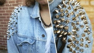 DIY  Shoulder studded denim jacket [upl. by Rosabelle27]