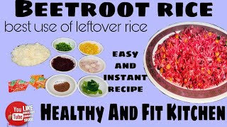 Beetroot Rice  Diet Food With Leftover Rice  Recipe inspired by Dr Richa Rayat Healthy Recipe [upl. by Emawk]