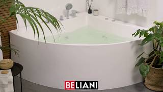 BELIANI  WhirlpoolBadewanne weiss Eckmodell 133 cm ISLITA [upl. by Aivun]