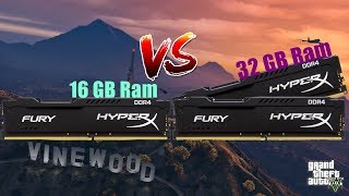 16 GB vs 32 GB Ram test GTA V 1600 mhz vs 2400 mhz [upl. by Ycniuqal]