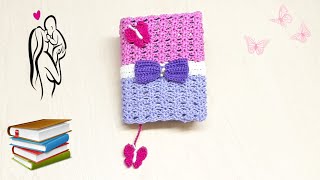 📕 HERMOSO FORRO  FUNDA PARA LIBROS A CROCHET  IDEAL PARA EL 10 DE MAYO  TUTORIAL PASO A PASO 📕 [upl. by Boyt]