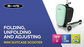 Folding Unfolding and Adjusting The Mini Micro Suitcase Scooter  Micro Scooters UK [upl. by Henrion]