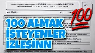 5Sınıf Bilişim Teknolojileri 1Dönem 1Yazılı [upl. by Popele133]