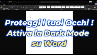 Come impostare la modalità Dark in Microsoft Word tema scuro Tutorial [upl. by Jestude]