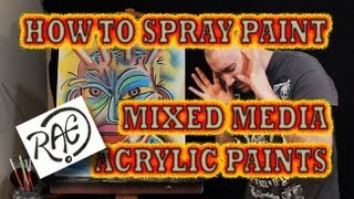 HOW TO SPRAY PAINT a Funky Graffiti ART FACE Mixed Media Tutorial using Acrylic Paints [upl. by Aicnatsnoc141]