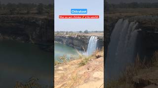 A Rainbow at Chitrakoot Waterfall travel travelvlog explore shorts chhatisgadh chitrakoot [upl. by Tichonn189]