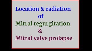 MURMURS of Mitral regurgitation amp prolapse Location amp radiation [upl. by Notluf894]