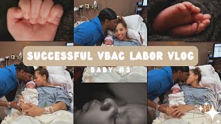 THE BIRTH OF OUR BABY BOY  unexpected Unmedicated VBAC Birth Vlog  NAME REVEAL💙 [upl. by Sitto]