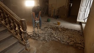 Removing 1980s Concrete Over an 18thCentury Floor [upl. by Deuno]