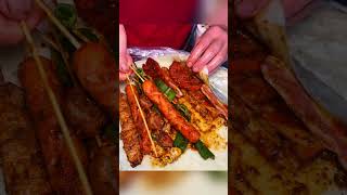 Having a fried skewer wrap at night should be fine right asianfood food foodshorts streetfood [upl. by Dyoll]