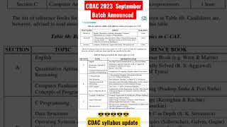 CDAC Letest Syllabus 2023 [upl. by Nicram]