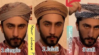 How To Tie 3 Types SheMagh Amamah  Turban Tutorial  Majid Shah [upl. by Gilli695]