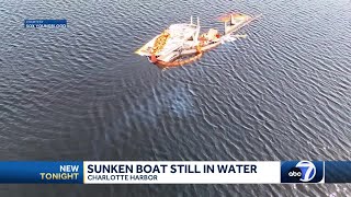 Sunken boat in Charlotte Harbor raises environmental and safety concerns [upl. by Eeluj]