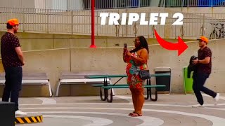 Triplet PhotoBomb Deja Vu Prank [upl. by Meihar]