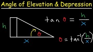 Angle of Elevation and Depression Word Problems Trigonometry Finding Sides Angles Right Triangles [upl. by Hanikas]