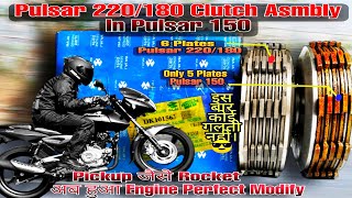 Modify Pulsar 150  Pulsar 220180 Clutch Assembly in Pulsar 150👌💥 [upl. by Ahsitak634]