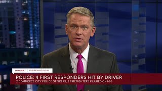 Commerce City police officers firefighters struck by suspected impaired driver [upl. by Allard]