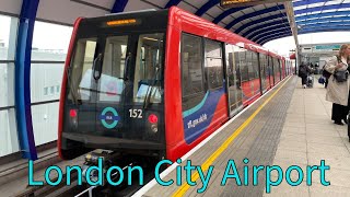 Walking through LONDON CITY AIRPORT train station  DLR  London Underground britishairways [upl. by Lozar]