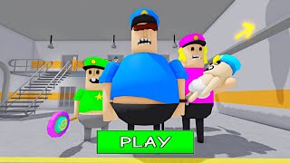 POLICE FAMILY ESCAPE SCARY OBBY ROBLOX roblox obby [upl. by Aihsa]