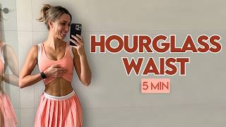 5 min Slow amp Intense Hourglass Waist Pilates  At Home Workout [upl. by Nylirehs619]