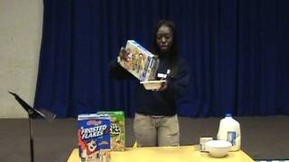 DEMONSTRATION SPEECHES Sameka teaches us how to make Cereal [upl. by Cann]