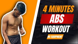 4 Minute Abs Workout  No Equipment  Abs Workout For Beginners  Vipul More [upl. by Maisey]