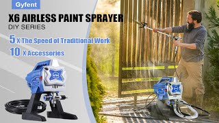 Gyfent X6 031GPM 3000psi High Efficiency Airless Sprayer for House Painting DIY Furniture [upl. by Shaff]