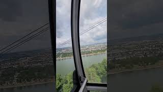 Koblenz Germany Cable Car Ride over the Rhine River near the Ehrenbreitstein Fortress 6272023 [upl. by Sibel]